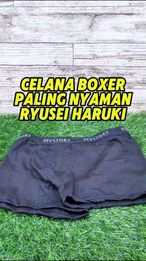 Rekomendasi celana dalam boxer paling nyaman digunakan sehari-hari dari  RYUSEI HARUKI POLYESTER SPANDEX isi 2 warna black.

#boxerryuseihar