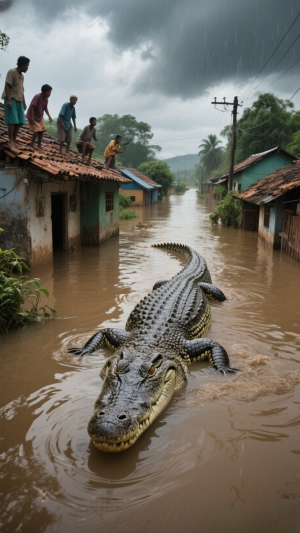 Banjir Besar Bikin Buaya Masuk Kampung, Warga Ketakutan!"#RCTIPlus  
#BuayaMasukKampung  
#BanjirEkstrem  
#VideoViralIndonesia  
