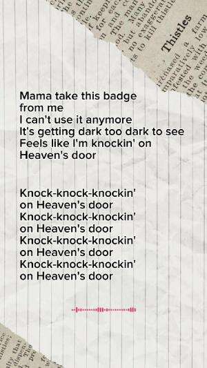 Lyrics cover of Knockin' on Heaven's Door Song by Gun"s n Roses #coversongchallenge 