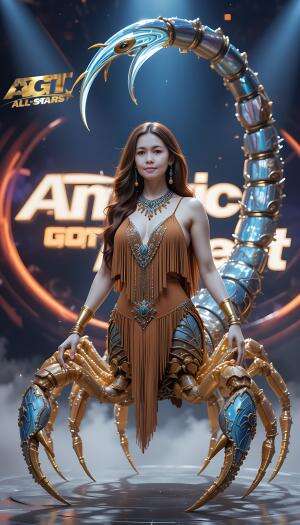 Seorang wanita berubah Wujud Menjadi Scorpio di Atas Panggung #agt #ai #fyp #shortplus 