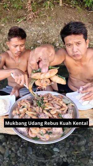 Mukbang Udang Rebus Kuah Kental #Mukbang  #kuah  #yang suka udang merapat!! 