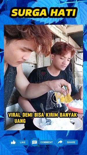 Rela makan nasi dengan bumbu kaldu saja, demi bisa kirim banyak uang untuk keluarga di kampung.