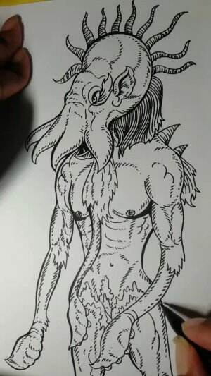 Menggambar Monster Gurita 