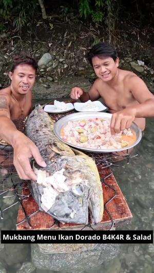 Mukbang Menu Ikan Dorado B4K4R & Salad #Mukbang #ikanbakar #ikanlangka #SaladandPanSauce #kuliner #RCTIPlus 