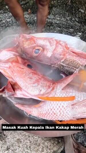 Masak Kuah Kepala Ikan Kakap Merah #Masak  #kuah 