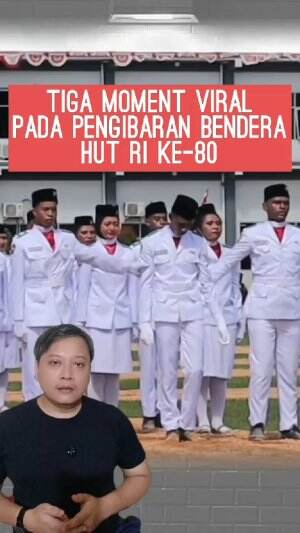 Tiga moment viral terpilih pada upacara pengibaran bendera HUT RI ke 80 #HUTRI #Paskibra #merahputih 