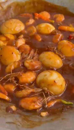 Telor Udang Saus Padang