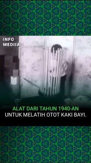 Pada tahun 1940-an, sebuah alat unik dirancang untuk membantu bayi mengembangkan otot kaki mereka.

Alat tersebut terdiri dari roda besar ta