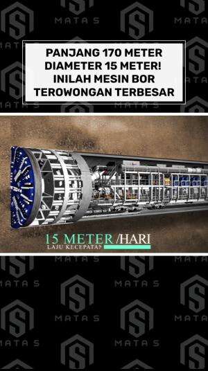Diameter 15 meter dan panjang 170 meter, inilah mesin bor terowongan terbesar di dunia