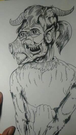 Yuk Belajar Menggambar Monster Manusia Babi Ngepet 