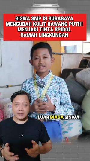 Siswa SMP asal Surabaya ini dapat mengubah limbah kulit bawang putih menjadi tinta spidol ramah lingkungan #raihanjouzusyamsuddin #surabaya 