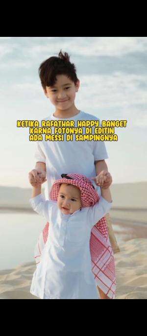 ketika Rafatar happy banget karna  fotonya di editin ada Messi di sampingnya
 #raffiahmad  #rafatar  #nagitaslavina  #rayanza  #ransentertai