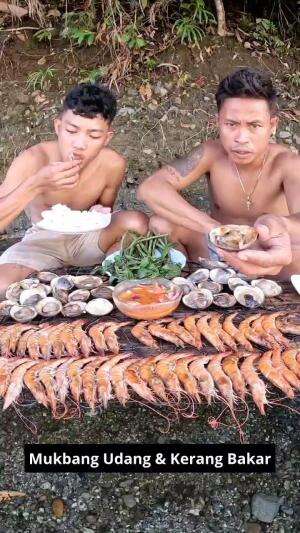 Mukbang Udang & Kerang Bakar #Mukbang  #udang  #kerang 