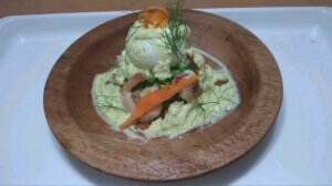 spicy prawn with salad and rösti #onlineauditionmci9