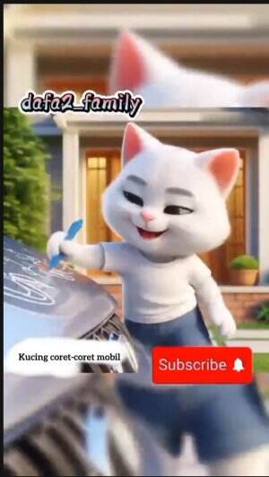 kucing coret-coret mobil  #funny  #Kucing #Comedy #animation 