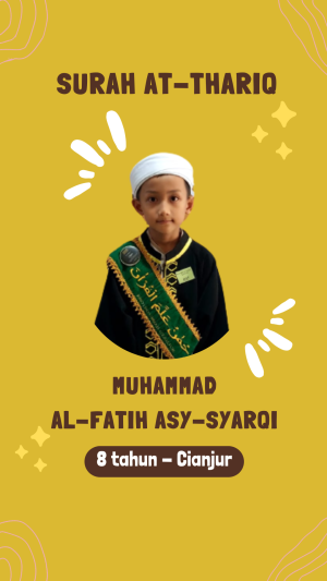 Hallo, aku Muhammad Al-Fatih Asy-Syarqi dari Cianjur... mohon dukungan dan doanya ya teman2, jangan lupa di sahre dan like ya..