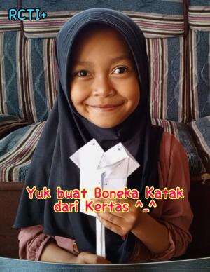 Finally, inilah kreasiku membuat boneka katak dari kertas ?