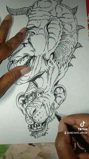 Menggambar Monster Kera Menjelma Jin 