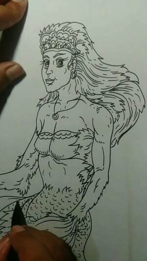 Menggambar Wanita Ikan 