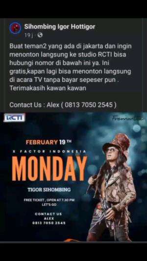 MOHON DUKUNGAN DAN SUPORT NYA IGOR SIHOMBING DENGAN VOTE MELALUI APLIKASI RCTI+ ADA 3 VOTE GERATIS SETIAP HARI NYA.