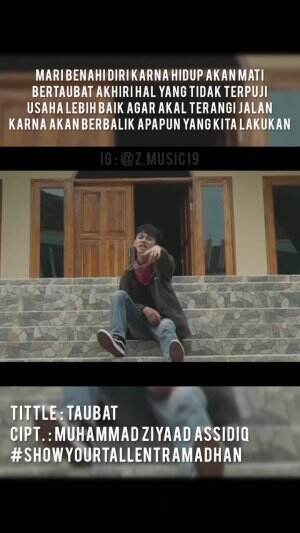 assalammualaikum semua, kali ini ziyaad mencoba bikin lagu tentang "TAUBAT" karna di bulan suci ini, jiwa dan hati kita juga harus suci😊