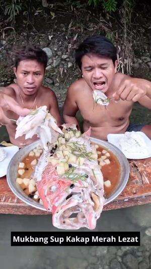 Mukbang Sup Kakap Merah Lezat #Mukbang #supikan #kakapmerah #lezat #kuliner #RCTIPlus 