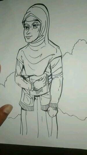 Cara Menggambar Wanita Berhijab