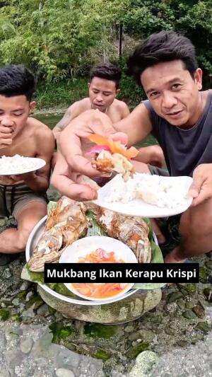 Mukbang Ikan Kerapu Krispi #Mukbang #ikanlangka #Menggoreng Ikan Terbang Krispi #kuliner #RCTIPlus 
