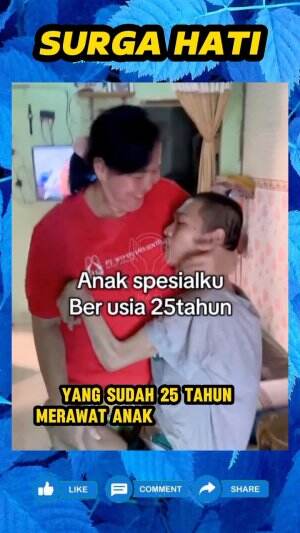 Kasih sayang nyata seorang ibu, yang sudah 25 tahun merawat anak istimewanya seorang diri tanpa bantuan siapapun.