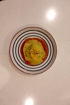 Pasta from Scratch Egg Yolk Ravioli with Homemade Tomato Sauce #onlineauditionmci10