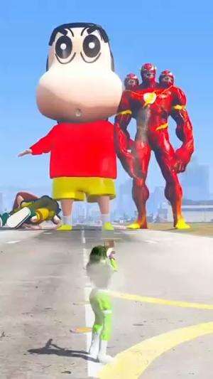 Mega Battle Superheroes Face Giant Shinchan and Flash Venom #fypシ #jadi kaya animasi  #BISMILLAH 