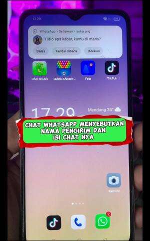 cara Pemberitahuan whatsaap menyebut nama Pengirim 
 #shortsindonesia 