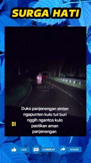 Melewati jalan gelap tanpa lampu sama sekali, pria ini sengaja jalan pelan di belakang bapak ibu yang sedang berboncengan, untuk bantu beri 