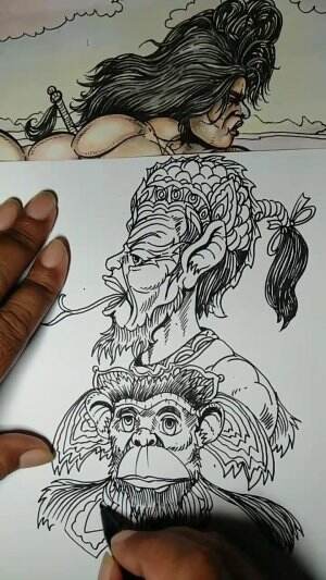 Yuk Belajar Menggambar Manusia Kera Melawan Jin Guys 