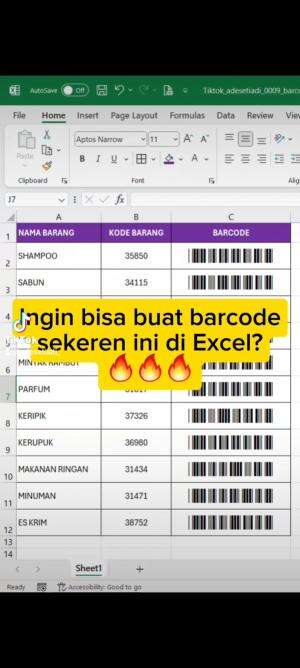 Membuat Barcode Semudah ini di Excel??