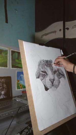Menggambar Kucing lucu