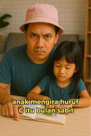 Ayah ngajarin anak baca  #education #humoris 