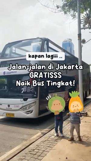 Dadakan pergi ke perpusnas, tapi naik bus tingkat yang ke buka atapnya. #VisitJakarta #Perpusnas #Rekreasi #Hiburan #Parenting #Jakarta