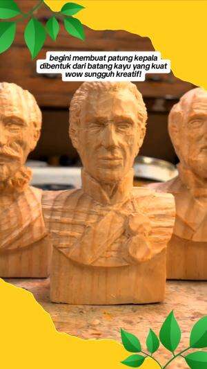 Begini membuat patung kepala
dibentuk dari batang kayu yang kuat
.
#kreatif
#shortplus
#patung