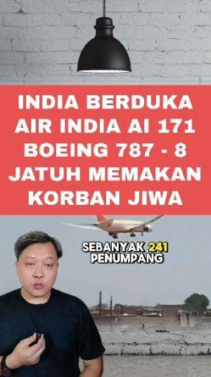 India berduka, pesawat penerbangan AI 171 Boeing 787-8 jatuh di Ahmedabad, India Barat dan memakan banyak korban #kecelakaanpesawat #india 