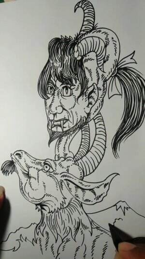 Menggambar Monster Kambing 