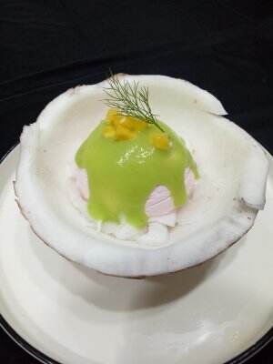 ikut master chef cuma pengen PANSOS ? :v ~es teler mousse with nangka compote with avocado puree