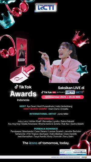 Jangan lupa saksikan malam puncak TikTok Awards Indonesia Jum'at 13 Desember pukul 20.30 WIB LIVE di TikTok @officialrcti , RCTI & RCTI+

#T