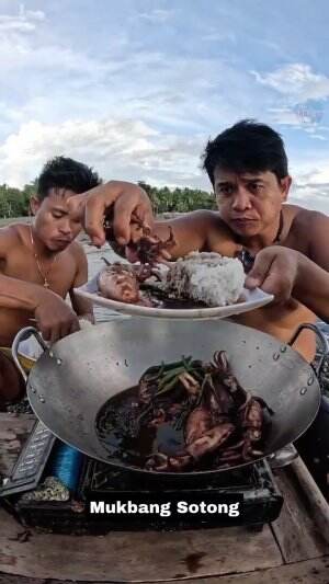 Mukbang Sotong di Tepi Laut  #Mukbang 