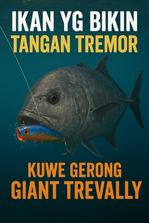 GT - GIANT TREVALLY - KUWE GERONG!
Tapi ingat, beda spot, beda cerita! Selalu sesuaikan ukuran setup dengan rata-rata GT di lokasi, dan WAJI