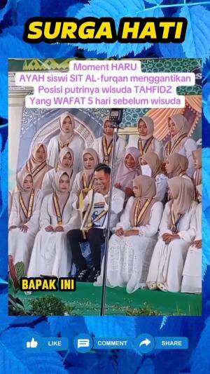 Bapak ini gantikan putrinya ikut foto wisuda, karena meninggal dunia lima hari sebelumnya.