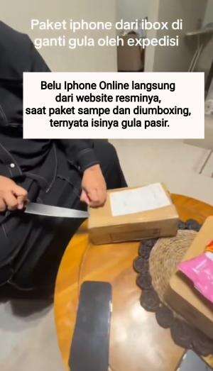 Belu Iphone Online langsung dari website resminya, saat paket sampe dan diumboxing, ternyata isinya gula pasir.