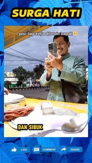 Bangga dengan putrinya yang mau kerja cari uang sendiri, bapak ini sampai rela datangi tempat kerjanya dan memfotonya.