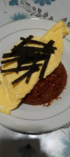 yummy kimchi fried rice with omelette.. #onlineauditionmci9