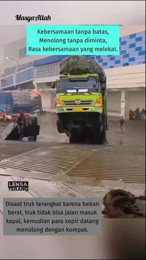 kepala truk terangkat